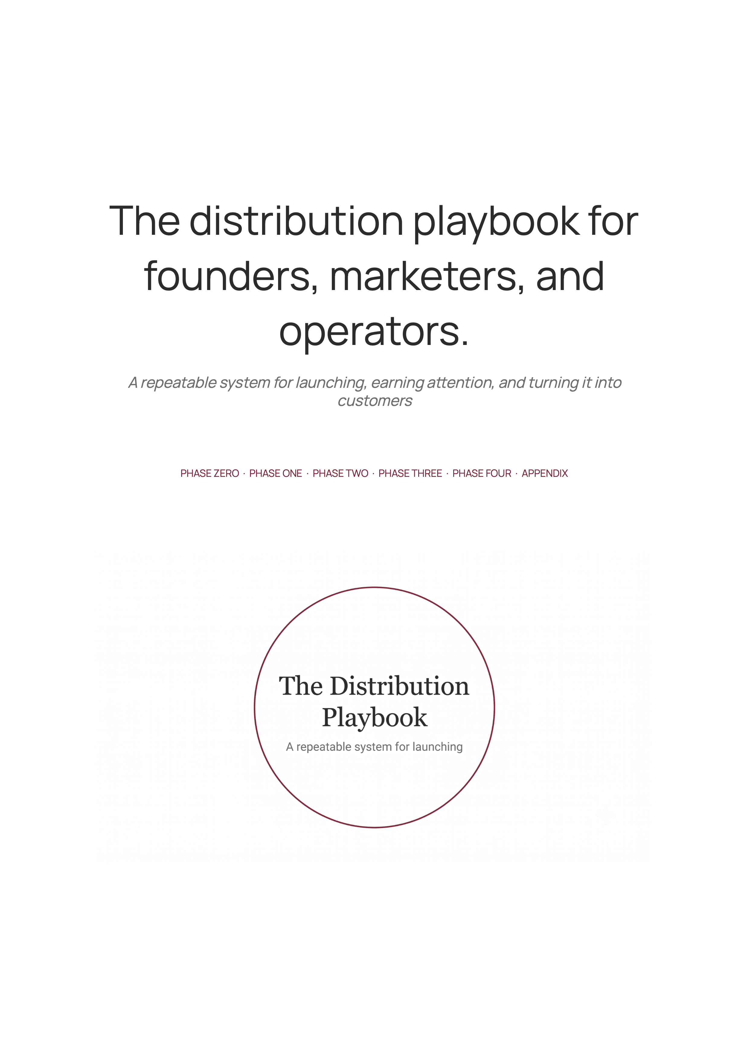 The distribution playbook for founders, marketers and operators