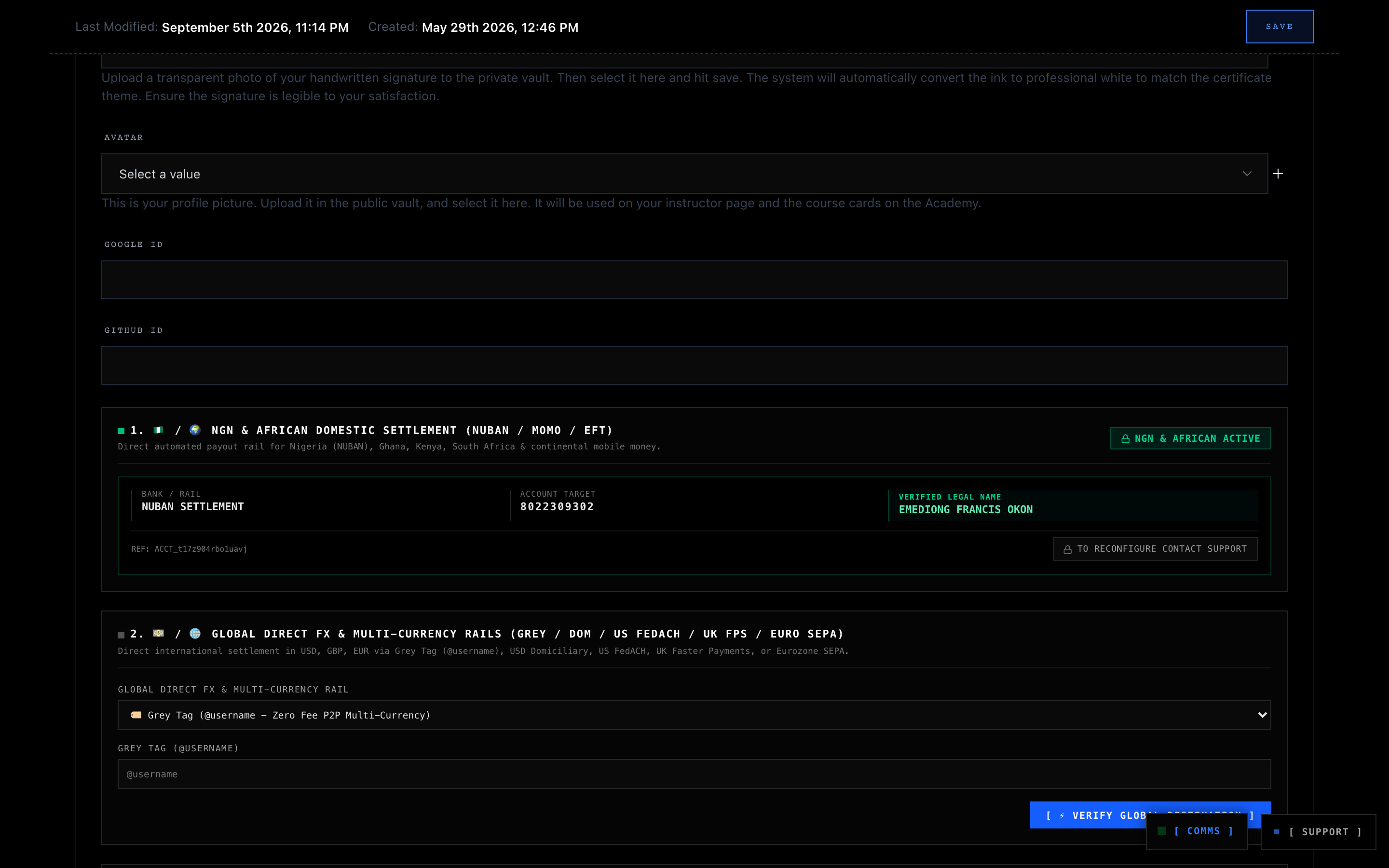 White-Ink Signature Engine & Banking Routing